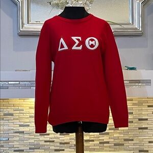 Red Delta Sigma Theta Greek Appliqué Crewneck Sweater size L